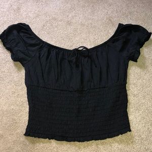 Black off the shoulder top